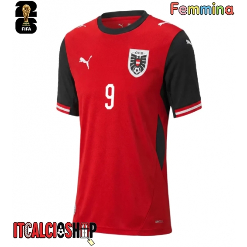 Austria Marcel Sabitzer #9 Prima Maglia Femmina Mondiali 2026 Manica Corta